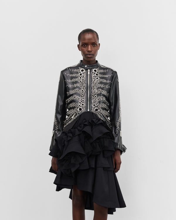 Noir Kei Ninomiya - Women's Skeletal Eyelet Jacket - (Black)