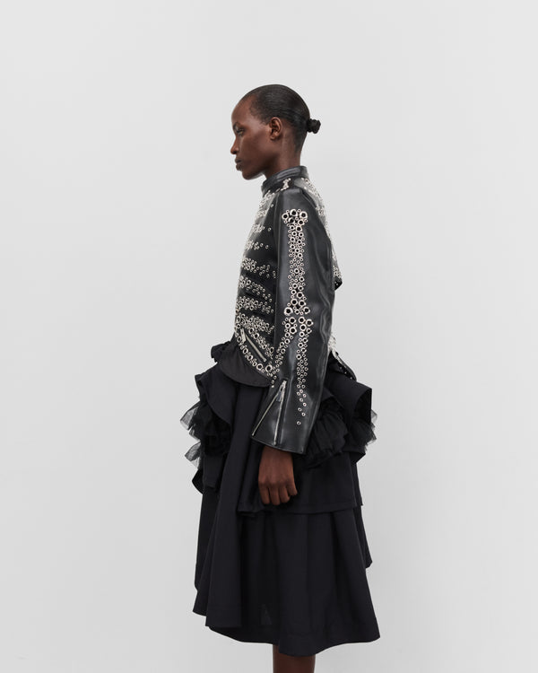 Noir Kei Ninomiya - Women's Skeletal Eyelet Jacket - (Black)