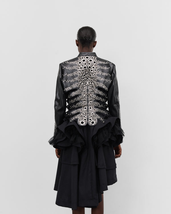 Noir Kei Ninomiya - Women's Skeletal Eyelet Jacket - (Black)