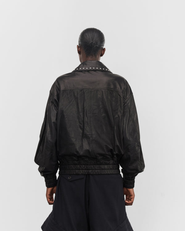 Noir Kei Ninomiya - Women's Studded Leather Jacket - (Black)