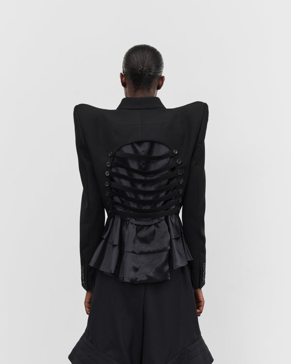 Noir Kei Ninomiya - Women's Lace Open Blazer - (Black)