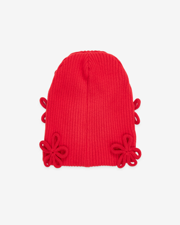 Noir Kei Ninomiya - Women's Applique Flower Beanie - (Red)