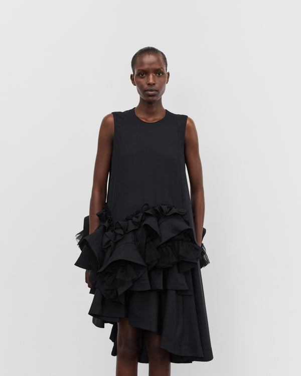 Noir Kei Ninomiya - Women's  Asymmetric Ruffle Dress - (Black)