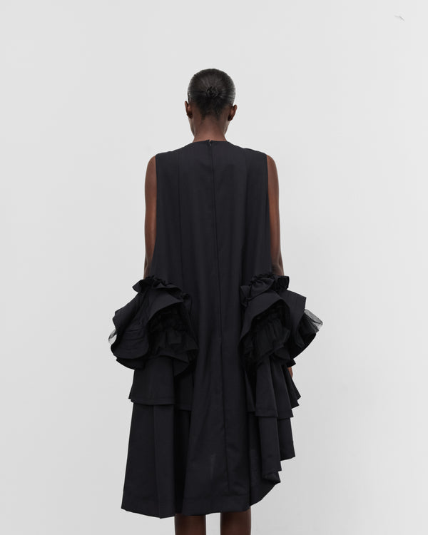 Noir Kei Ninomiya - Women's  Asymmetric Ruffle Dress - (Black)
