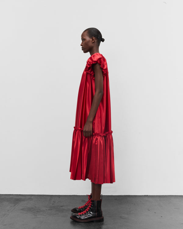 Noir Kei Ninomiya - Women's Gathered Satin Dress - (Red)