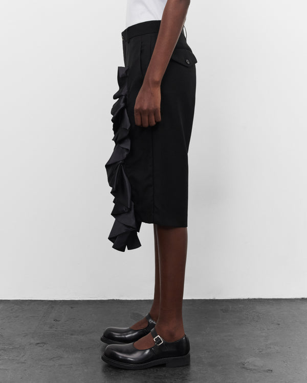 Noir Kei Ninomiya - Women's Cropped Zip Ruffle Trousers - (Black