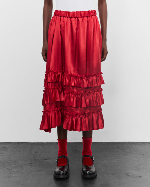 Noir Kei Ninomiya - Women's Tiered Ruffle Skirt - (Red)