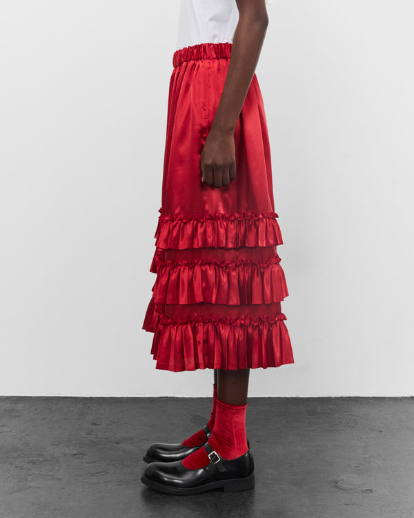 Noir Kei Ninomiya - Women's Tiered Ruffle Skirt - (Red)