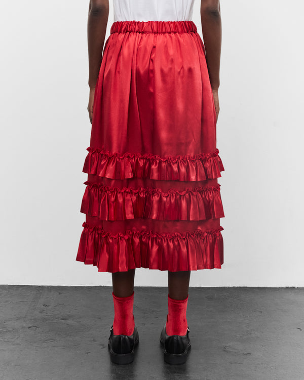 Noir Kei Ninomiya - Women's Tiered Ruffle Skirt - (Red)