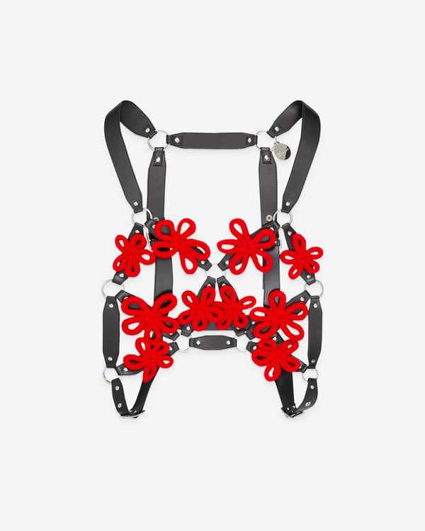 Noir Kei Ninomiya - Women's Cord Flower Vest - (Black/Red)