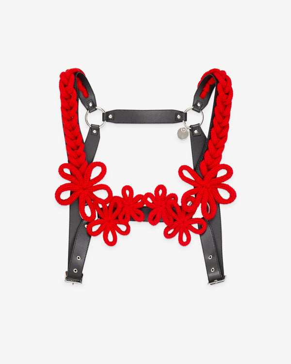 Noir Kei Ninomiya - Women's Cord Flower Harness - (Black/Red)