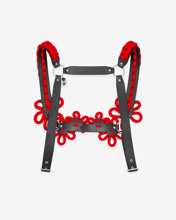 Noir Kei Ninomiya - Women's Cord Flower Harness - (Black/Red)