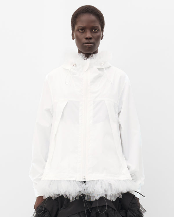 Noir Kei Ninomiya - Women's Technical Tulle Hooded Jacket - (White)