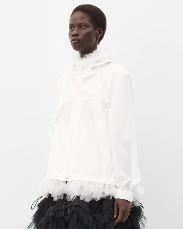 Noir Kei Ninomiya - Women's Technical Tulle Hooded Jacket - (White)