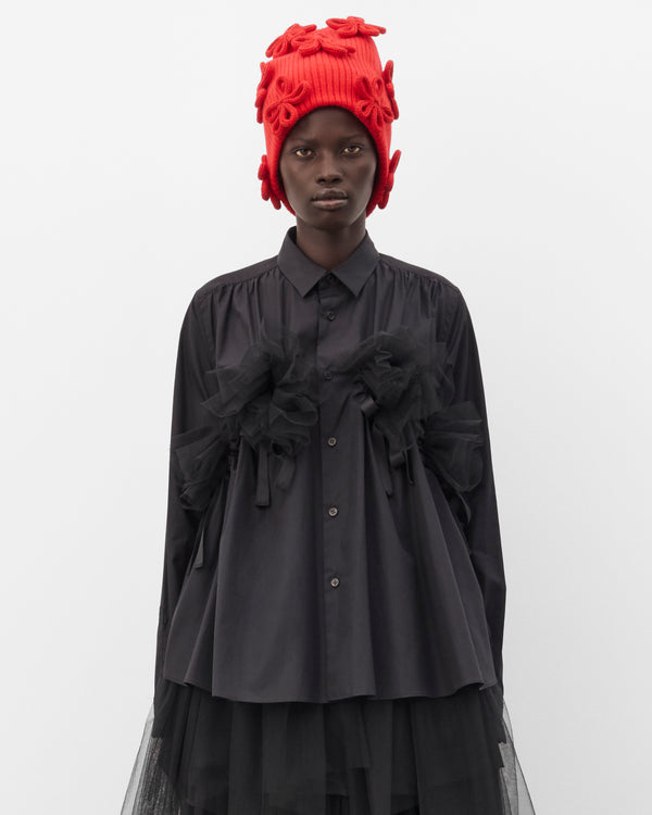 Noir Kei Ninomiya - Women's Tulle Hem Blouse - (Black)
