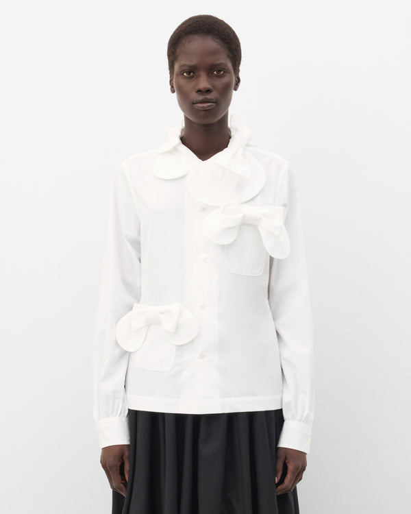 Noir Kei Ninomiya - Women's Bow Collar Shirt - (White)