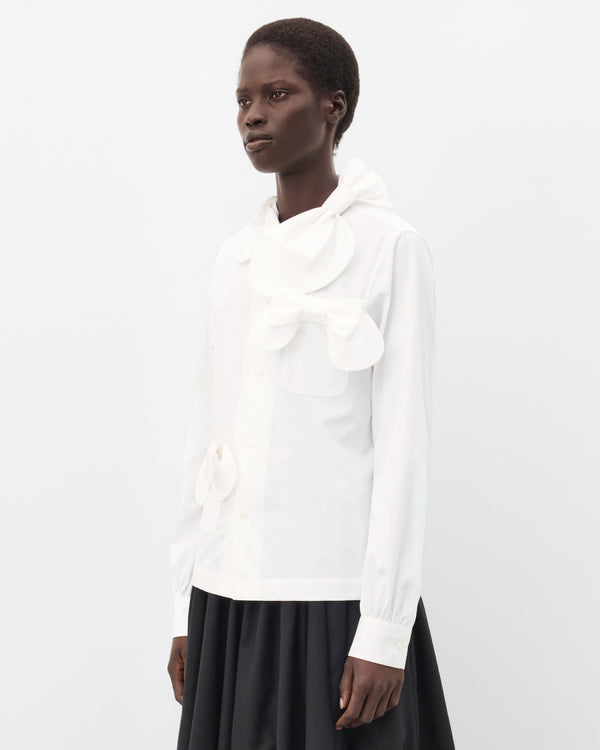 Noir Kei Ninomiya - Women's Bow Collar Shirt - (White)