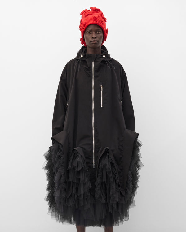 Noir Kei Ninomiya - Women's Hooded Technical Tulle Coat - (Black)