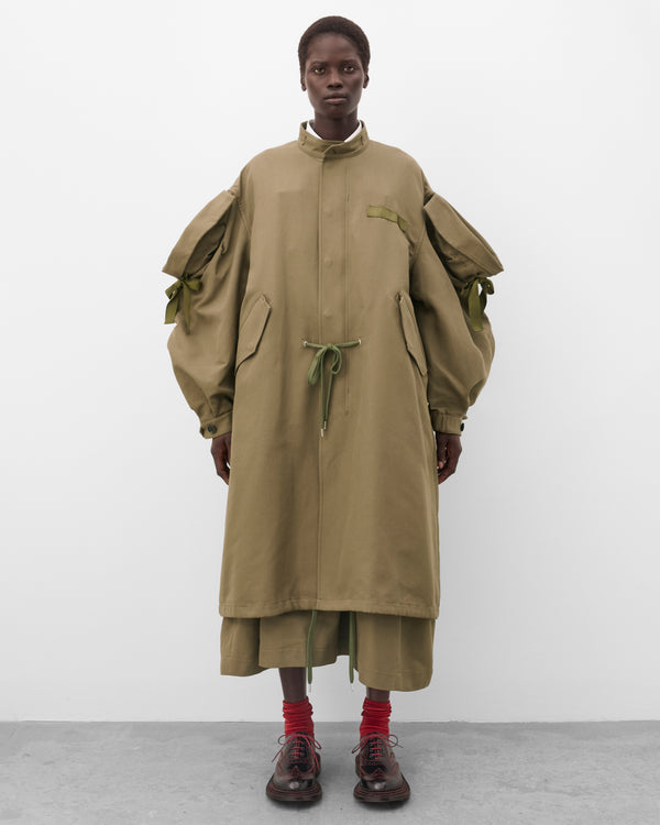 Noir Kei Ninomiya - Women's Fishtail Ribbon Parka - (Khaki Green)