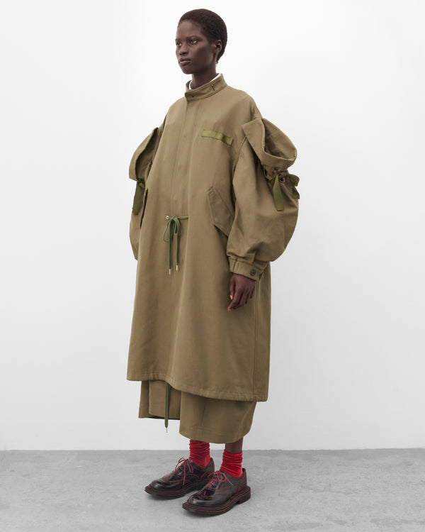 Noir Kei Ninomiya - Women's Fishtail Ribbon Parka - (Khaki Green)