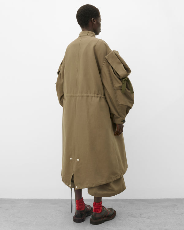 Noir Kei Ninomiya - Women's Fishtail Ribbon Parka - (Khaki Green)