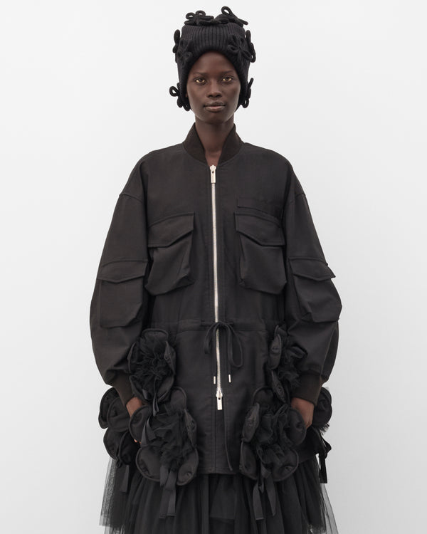 Noir Kei Ninomiya - Women's Floral Tulle Bomber Jacket - (Black)