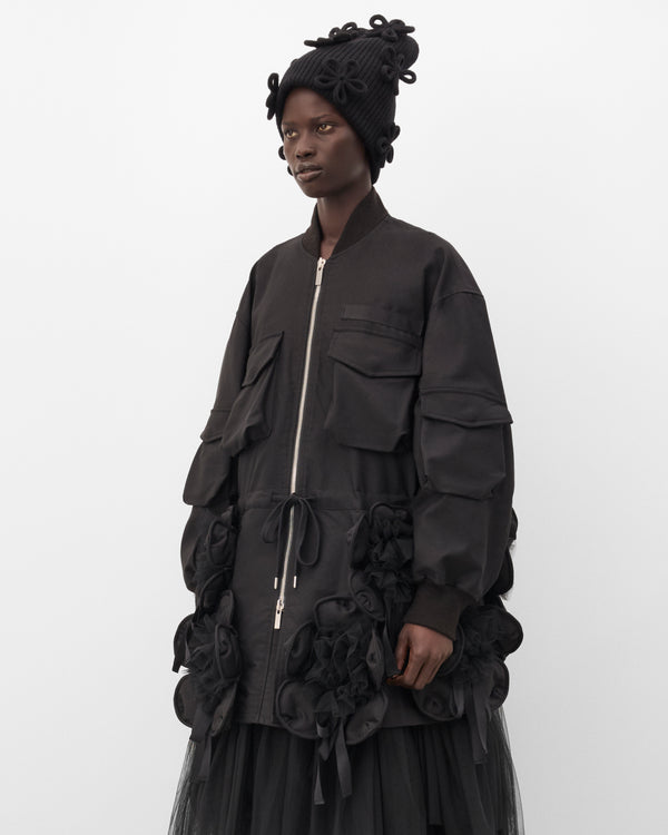 Noir Kei Ninomiya - Women's Floral Tulle Bomber Jacket - (Black)
