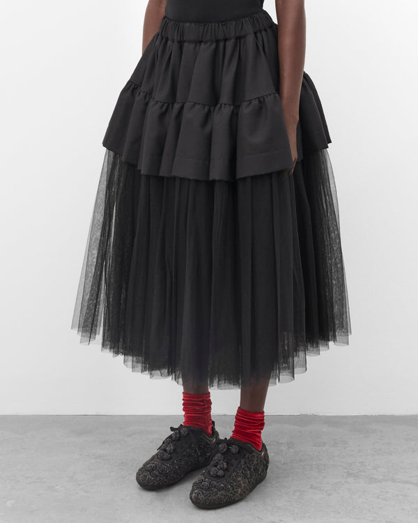 Noir Kei Ninomiya - Women's Wool & Tulle Skirt - (Black)
