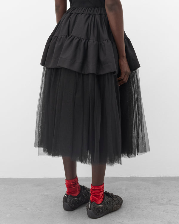 Noir Kei Ninomiya - Women's Wool & Tulle Skirt - (Black)