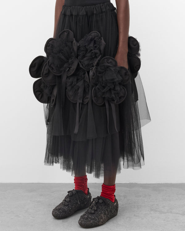 Noir Kei Ninomiya - Women's Floral Tulle Tutu Skirt - (Black)