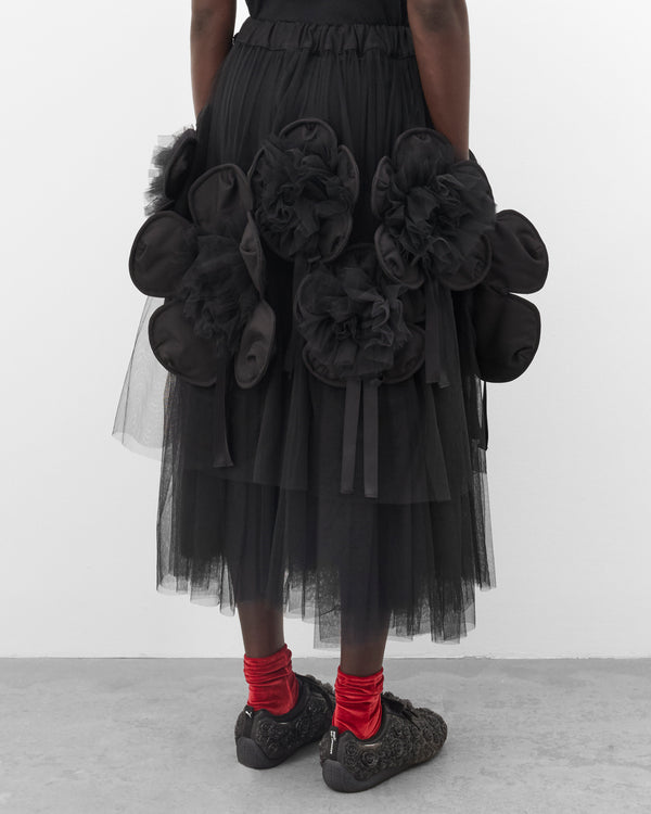 Noir Kei Ninomiya - Women's Floral Tulle Tutu Skirt - (Black)