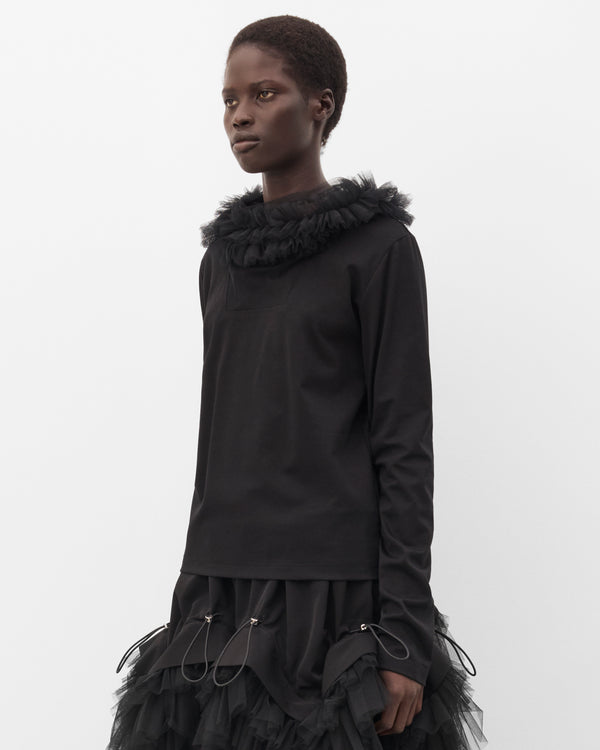Noir Kei Ninomiya - Women's Tulle Hooded T-Shirt - (Black)