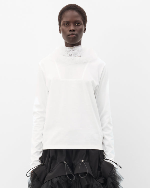 Noir Kei Ninomiya - Women's Tulle Hooded T-Shirt - (White)