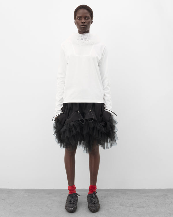 Noir Kei Ninomiya - Women's Tulle Hooded T-Shirt - (White)