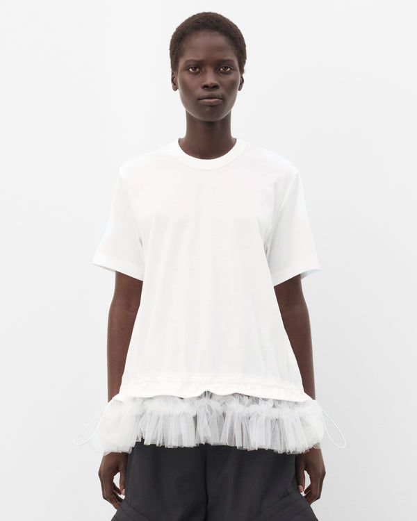 Noir Kei Ninomiya - Women's Tulle Hem T-Shirt - (White)