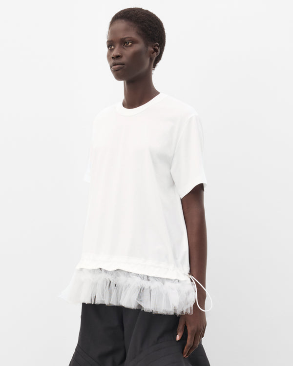 Noir Kei Ninomiya - Women's Tulle Hem T-Shirt - (White)