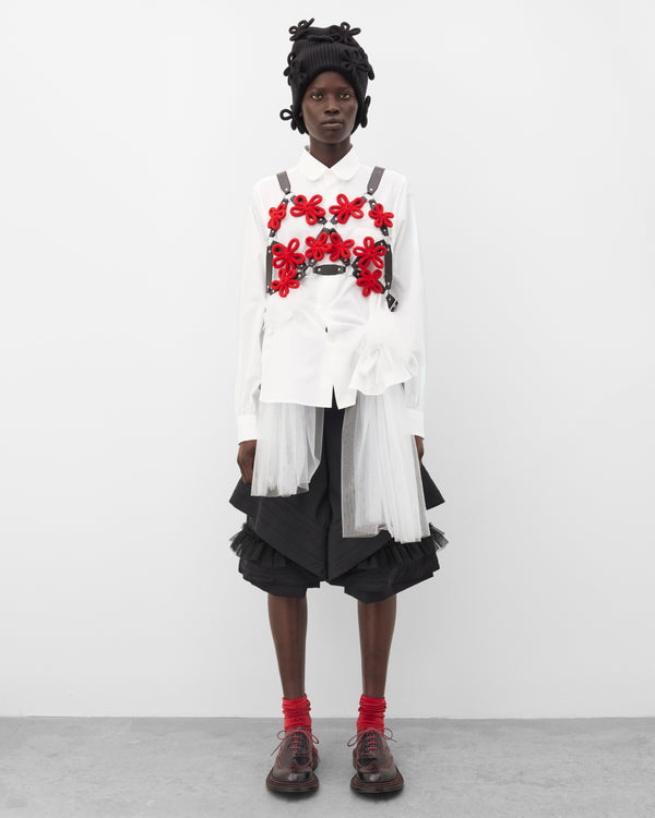 Noir Kei Ninomiya - Women's Cord Flower Vest - (Black/Red)