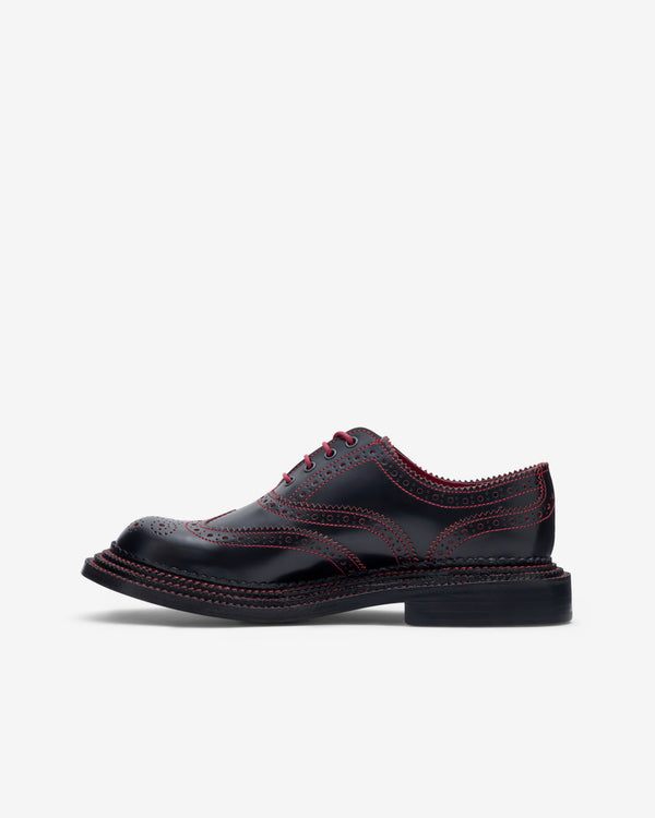Noir Kei Ninomiya - Women's Derby Brogue Shoes - (Black/Red)