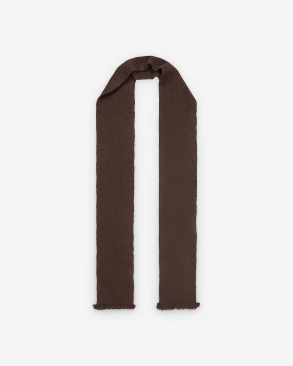 Norlha - Handspun Flock Skinny Scarf - (Natural Yak Brown)