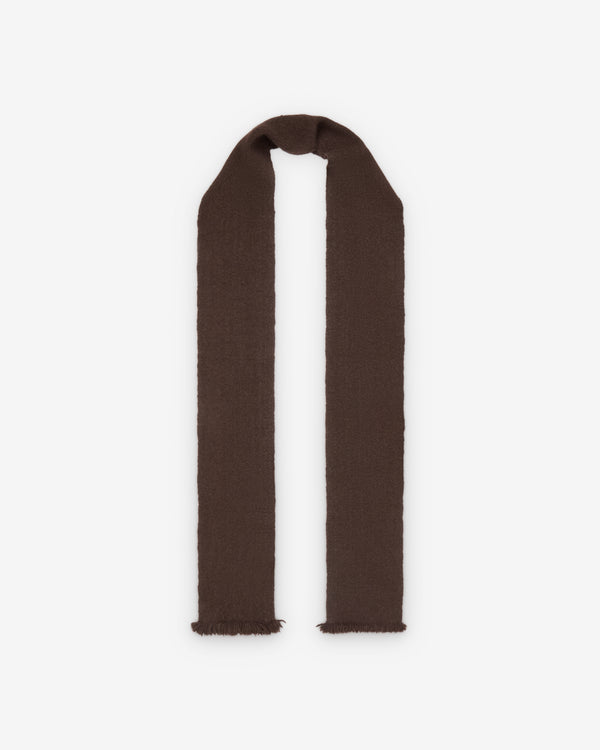 Norlha - Handspun Flock Skinny Scarf - (Natural Yak Brown)