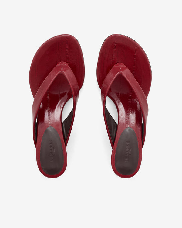 Le Monde Beryl - Women's Micro Wedge Thong Sandal - (Oxblood)