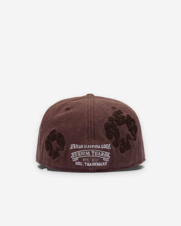 Denim Tears - Men's New Era 59/50 Mono Wreath Cap  - (Dark Brown)