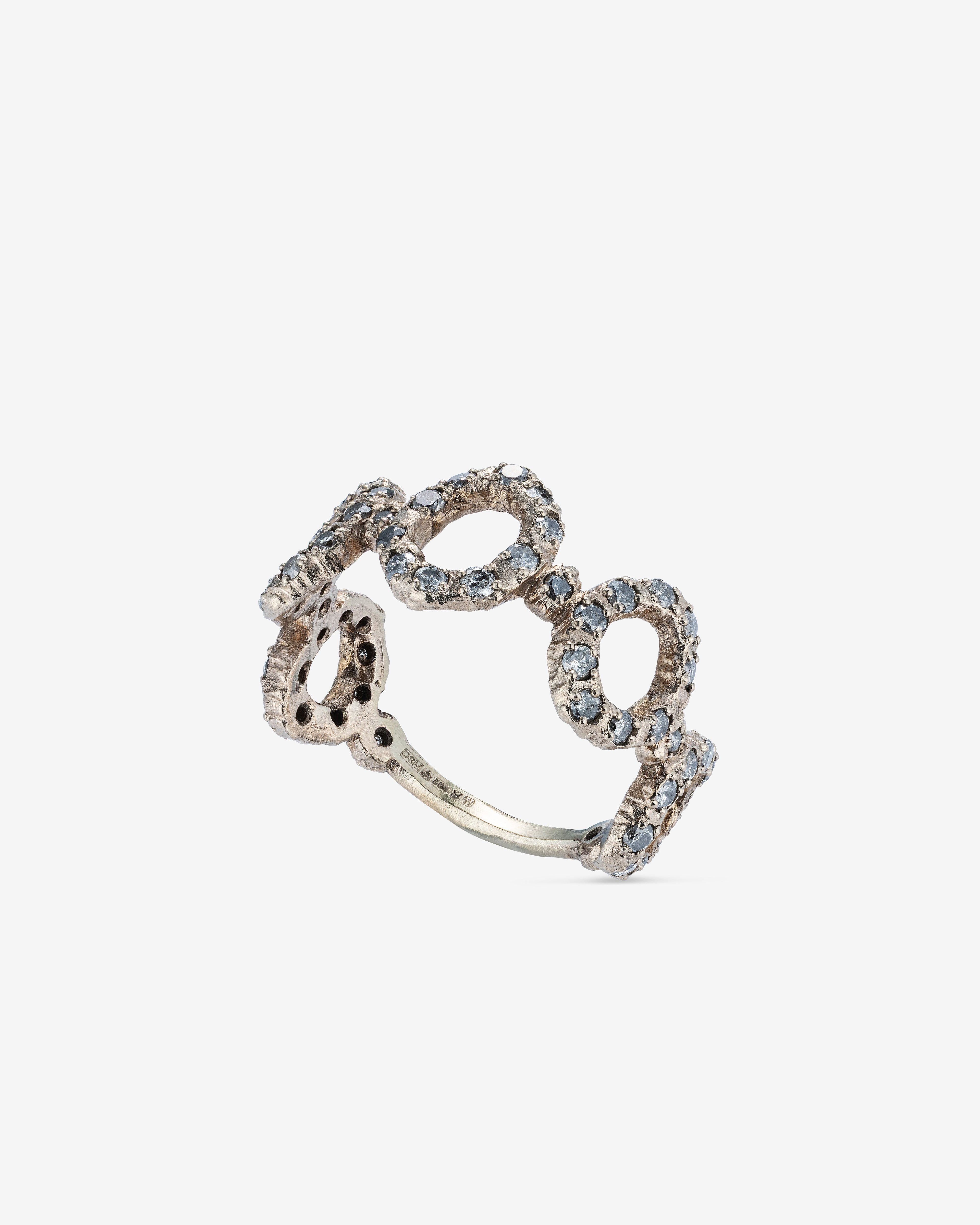 Noguchi Bijoux : Grey Diamond Cut Out Ring (White Gold) | Dover