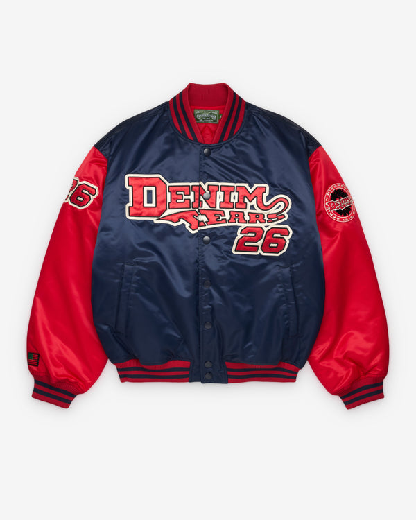 Denim Tears - Men's Nylon Varsity Jacket - (Navy/Red)