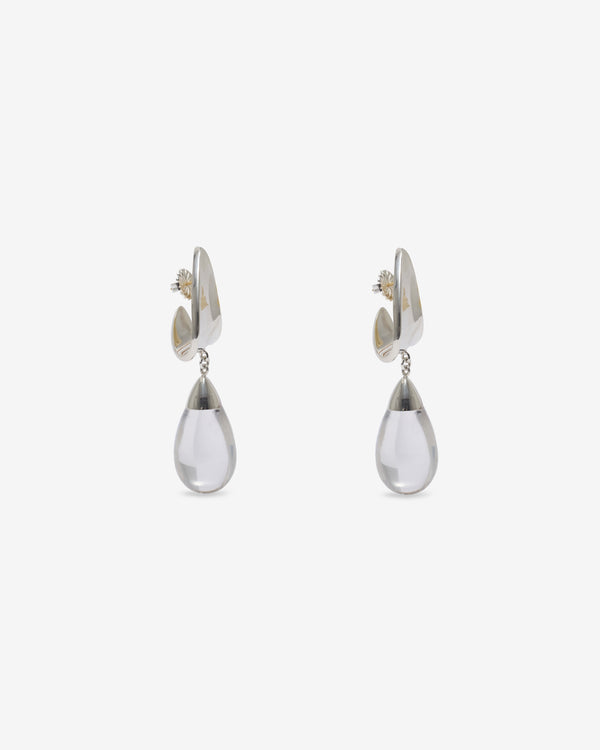 Old Jewelry - Lobe Loop Lucite Sways - (Silver)