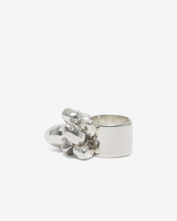 Old Jewelry - Hammered Heart Charm Cluster R - (Silver)