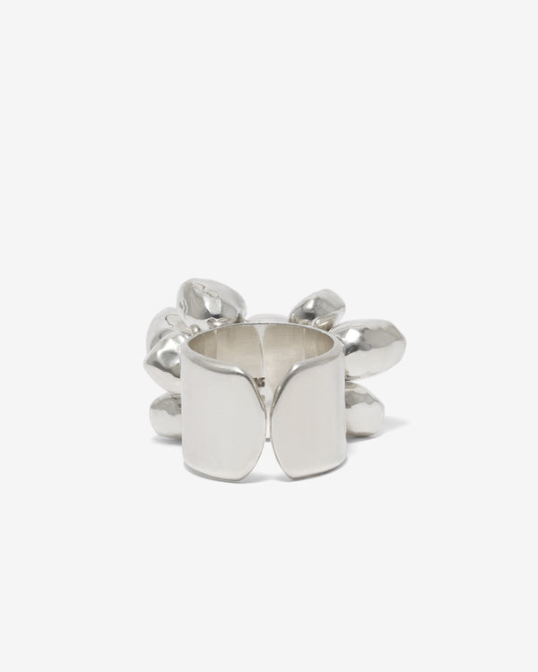 Old Jewelry - Hammered Heart Charm Cluster R - (Silver)