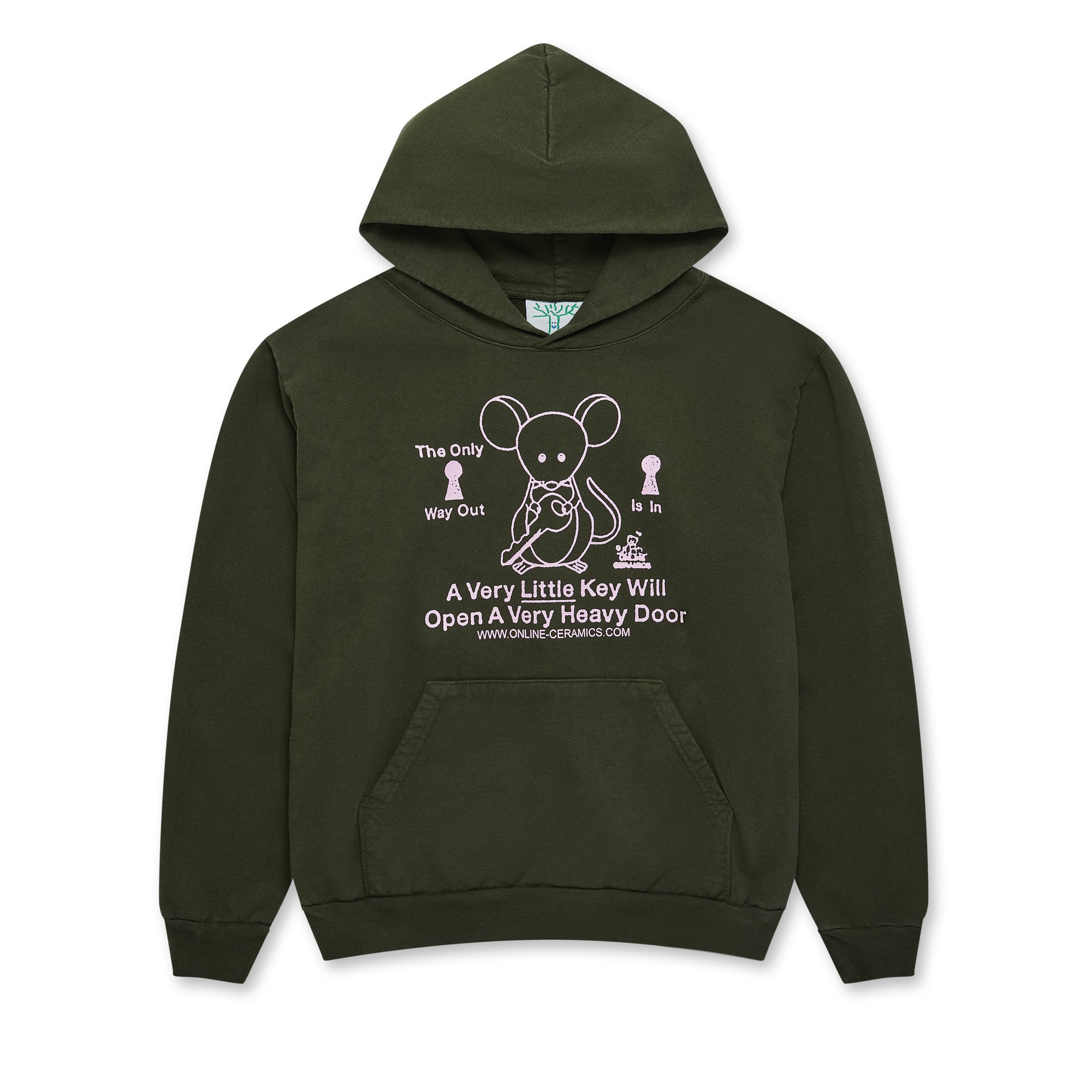 Online Ceramics - The Only Way Out Is In Hoodie - (Green) view 1