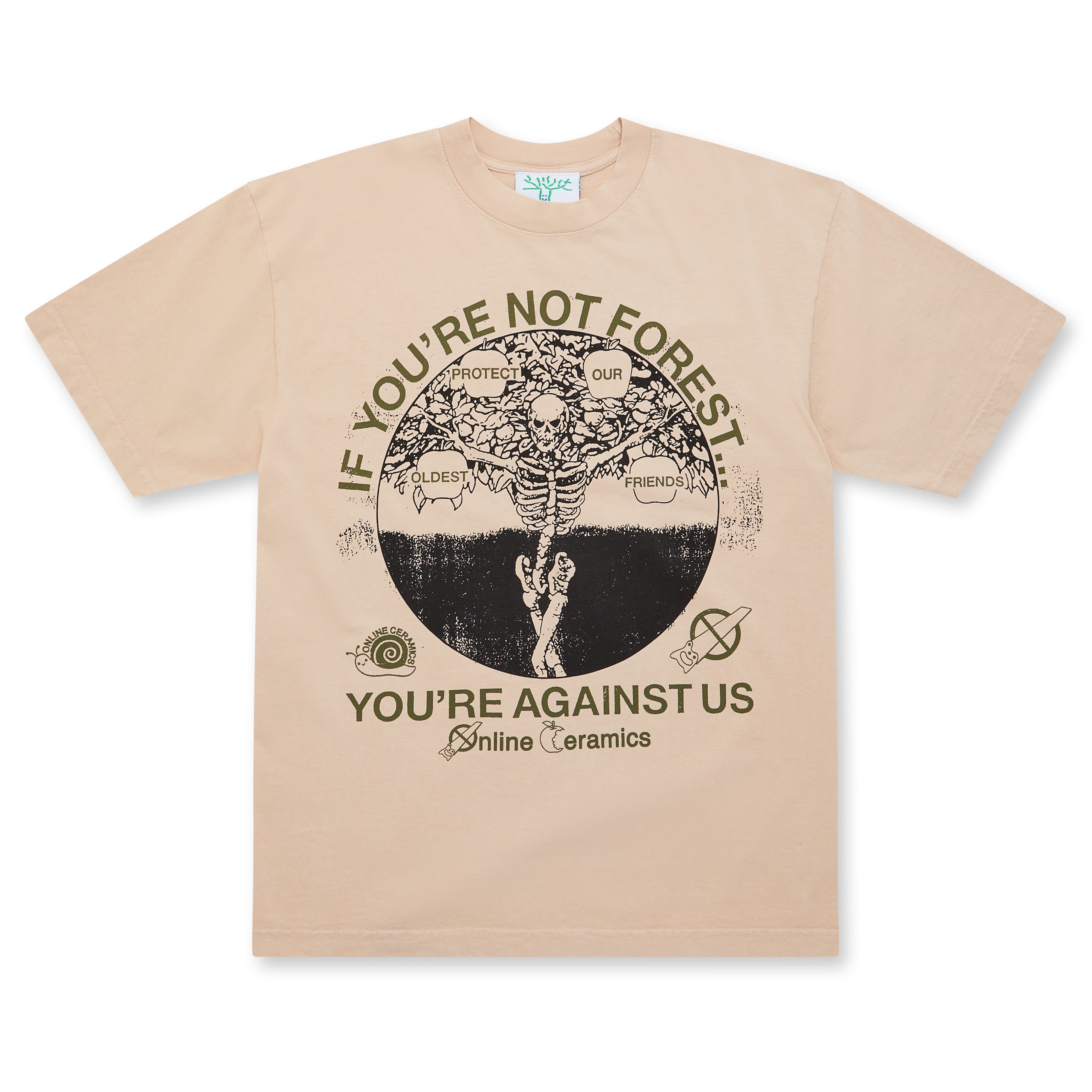 Online Ceramics - Forest Or Against Us Tee - (Beige)