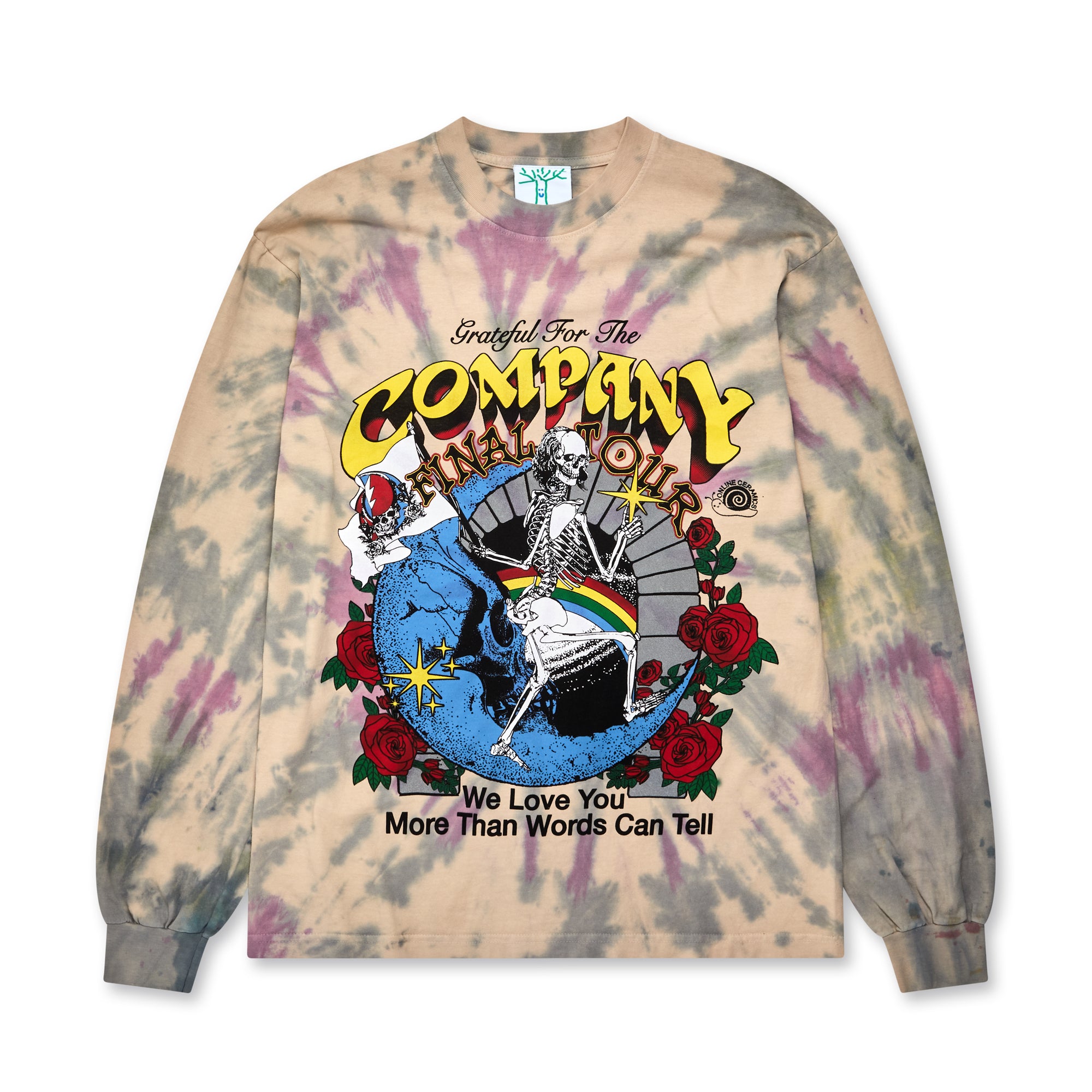 Online Ceramics - Grateful For The Company LS Tee - (Tie-Dye) view 1